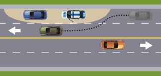 diagram showing how to move over on a double lane road with no shoulder