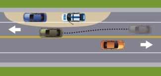 diagram showing how to move over on a single lane road